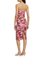 Caprice Floral Ruched Midi-Dress