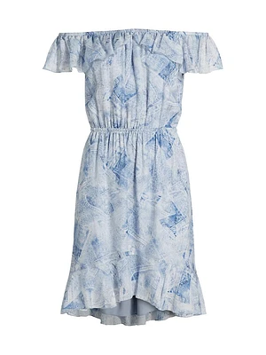 Leonie Denim-Inspired Silk Minidress