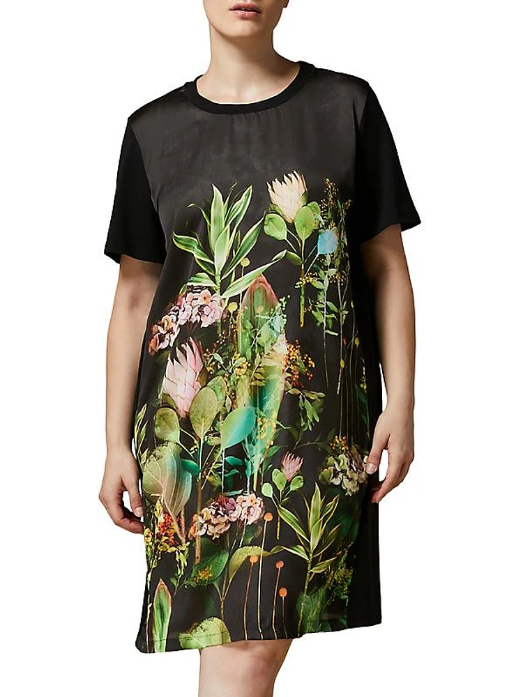 Ezio Floral Short-Sleeve Minidress