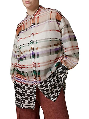 Finito Checkered Cotton-Silk Shirt