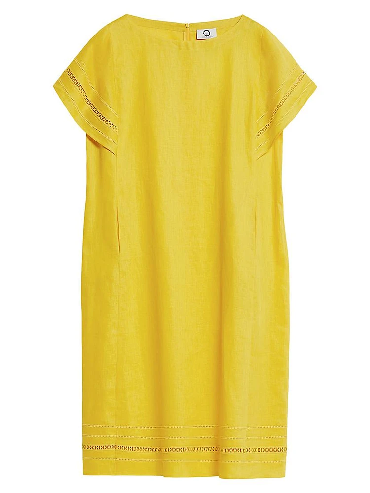 Bartolo Linen Embroidered Midi-Dress