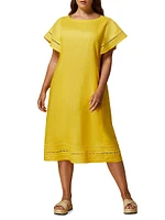 Bartolo Linen Embroidered Midi-Dress