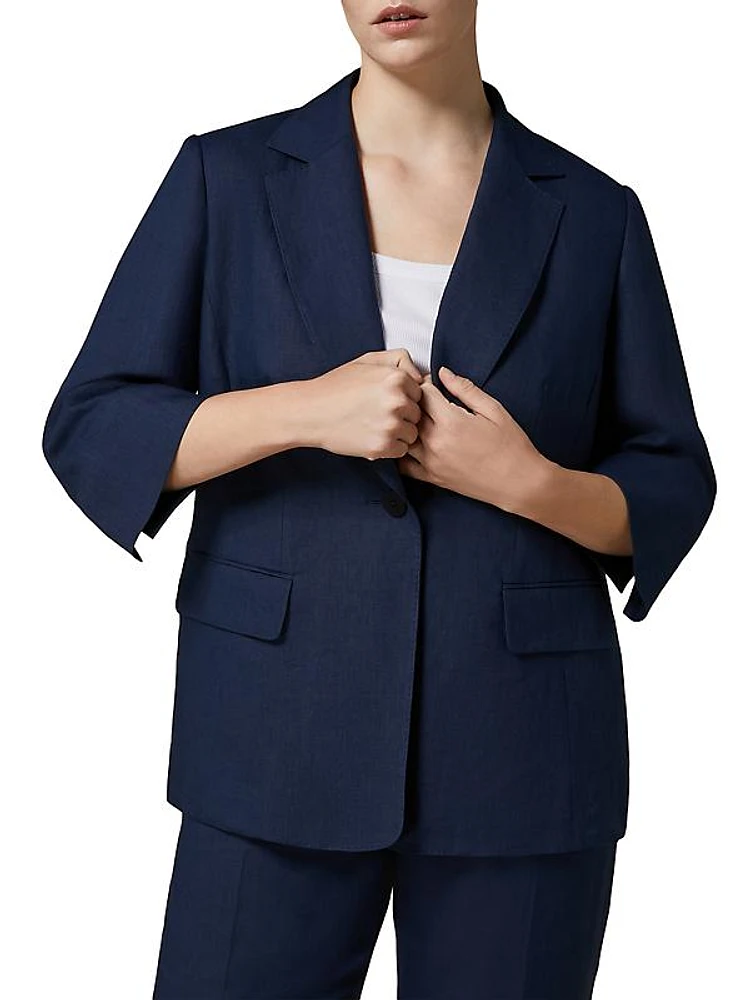 Catwalk Yarn-Dyed Linen Blazer