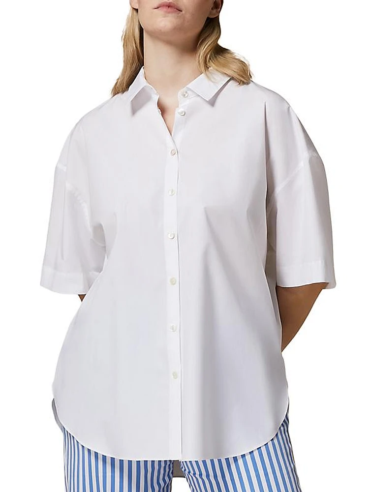 Harry Poplin Elbow-Sleeve Shirt