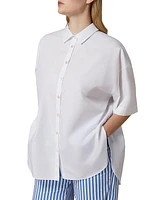 Harry Poplin Elbow-Sleeve Shirt