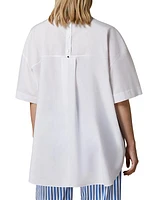 Harry Poplin Elbow-Sleeve Shirt