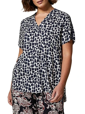 Plus Prisma Printed Short-Sleeve Top