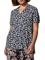 Plus Prisma Printed Short-Sleeve Top