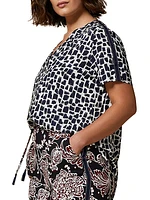 Plus Size Prisma Printed Short-Sleeve Top