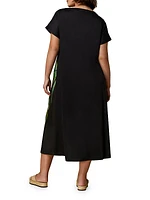 Plus Size Cadine Jersey-Backed Satin Midi-Dress