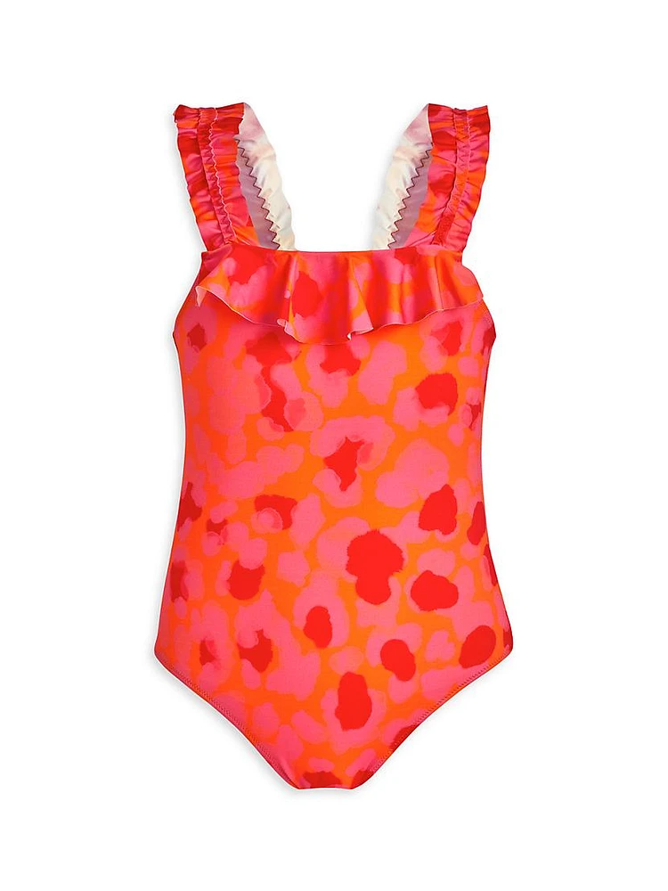 Little Girl's & Leopard One-Piece Swimsuit