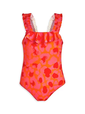 Little Girl's & Leopard One-Piece Swimsuit