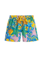 Little Boy's & Starfish Print Swim Trunks