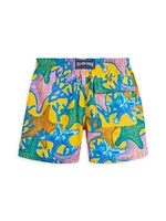 Little Boy's & Starfish Print Swim Trunks