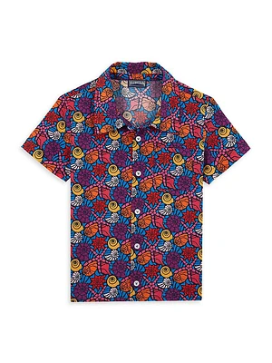 Little Boy's & Seashell Print Short-Sleeve Shirt