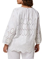 Plus Size Ronco Embroidered Cotton & Linen Shirt