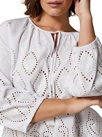 Plus Size Ronco Embroidered Cotton & Linen Shirt