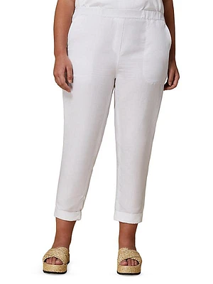 Plus Size Uguale Linen-Blend Joggers