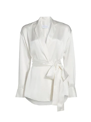 Relaxed Silk Wrap Shirt