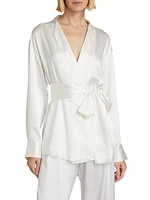 Relaxed Silk Wrap Shirt