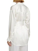 Relaxed Silk Wrap Shirt