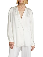 Relaxed Silk Wrap Shirt