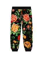 Little Girl's & Floral Velour Joggers