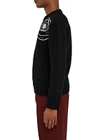 Embroidered Knit Crewneck Sweater