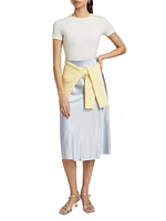 Aviva Stretch Silk A-Line Skirt