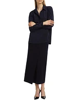 Umbria Wool-Cashmere Midi-Skirt