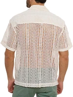 Milanese Open Lace Button-Front Shirt