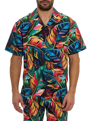 Toucan Printed Button-Front Shirt