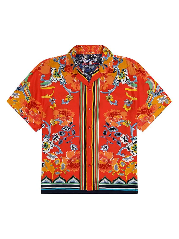 Taj Printed Button-Front Shirt