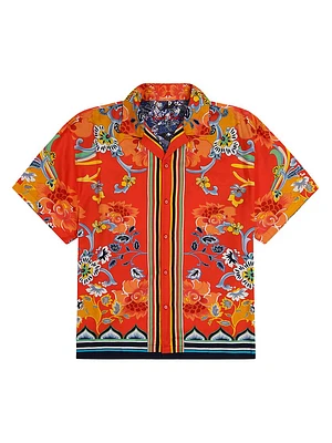 Taj Printed Button-Front Shirt