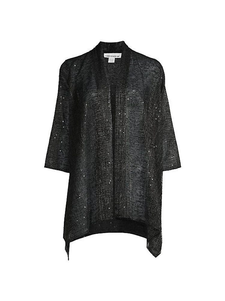 Sequin Mesh Swing Cardigan