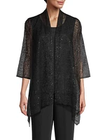 Sequin Mesh Swing Cardigan