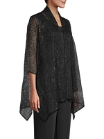 Sequin Mesh Swing Cardigan