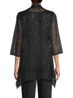 Sequin Mesh Swing Cardigan