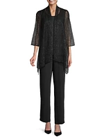 Sequin Mesh Swing Cardigan