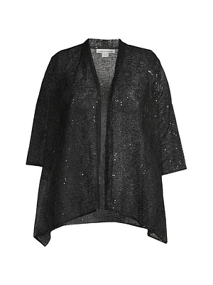 Sequin Mesh Swing Cardigan