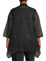 Sequin Mesh Swing Cardigan