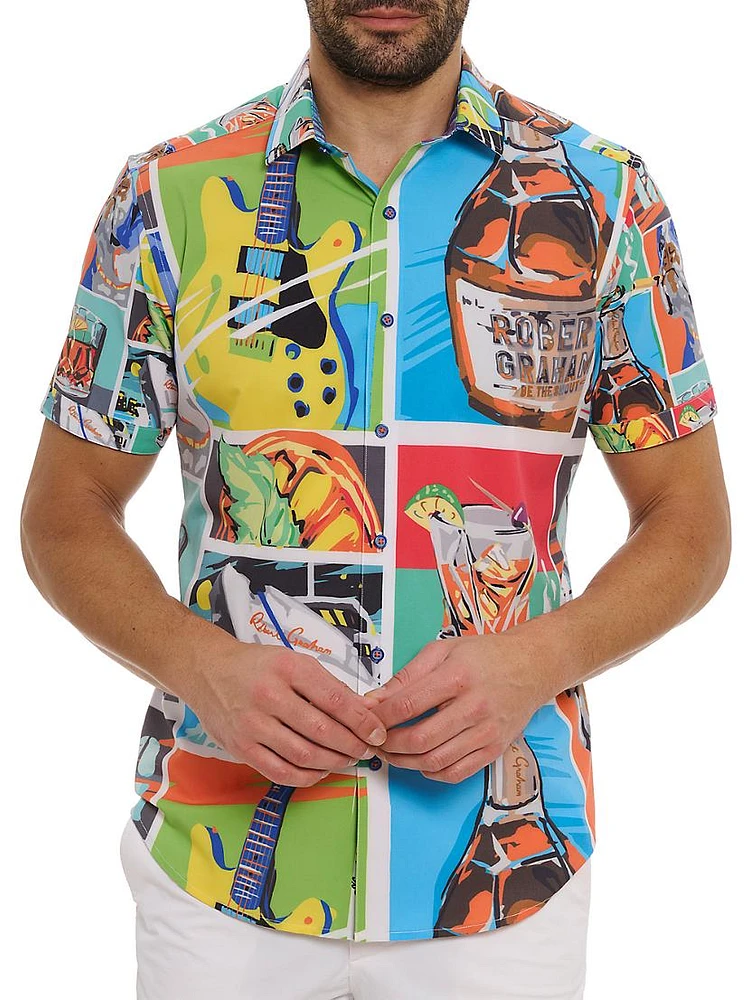 Fiesta De Verano Graphic Button-Front Shirt