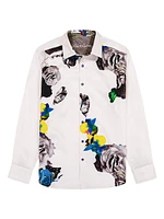 Delmore Abstract Floral Stretch-Cotton Shirt