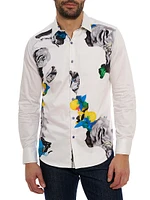 Delmore Abstract Floral Stretch-Cotton Shirt