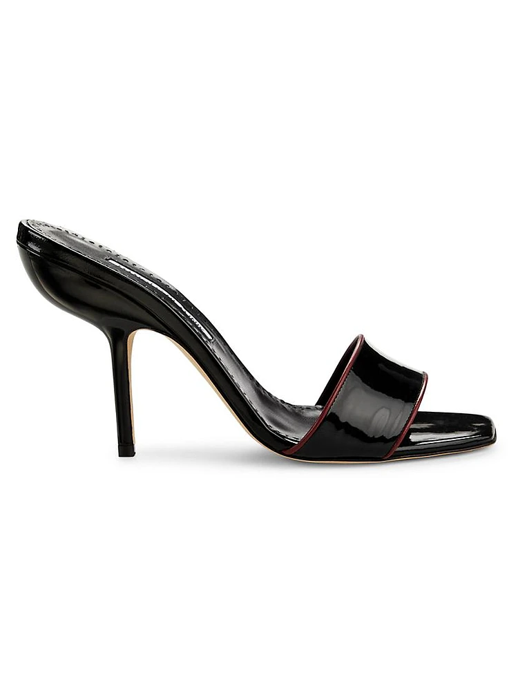 Helamu Patent Leather Open-Toe Mules