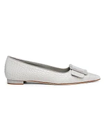 Maysale Embossed Leather & Suede Flats