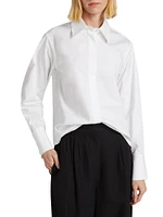 Cotton Poplin Button-Up Shirt