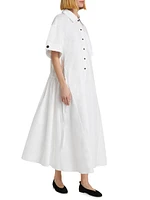 Cotton Poplin A-Line Shirtdress