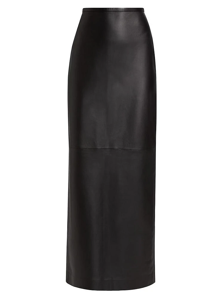 Leather Pencil Maxi Skirt