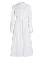 Cotton Poplin Tie-Waist Shirtdress